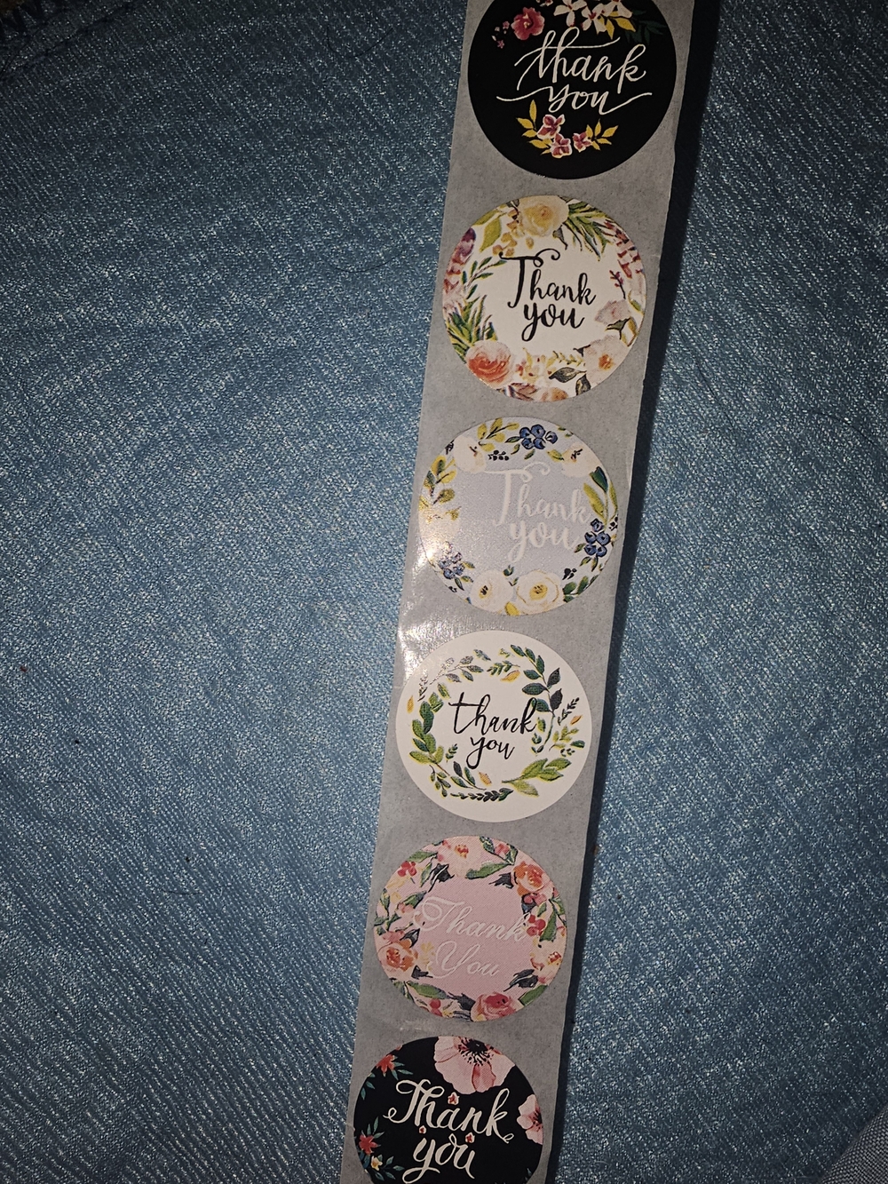 Floral "Thank You" Round Sticker Seals – Multi-Color Pack